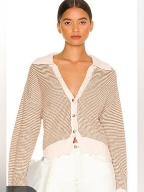 Revolve One Grey Day Brito Cardigan Sweater, Large